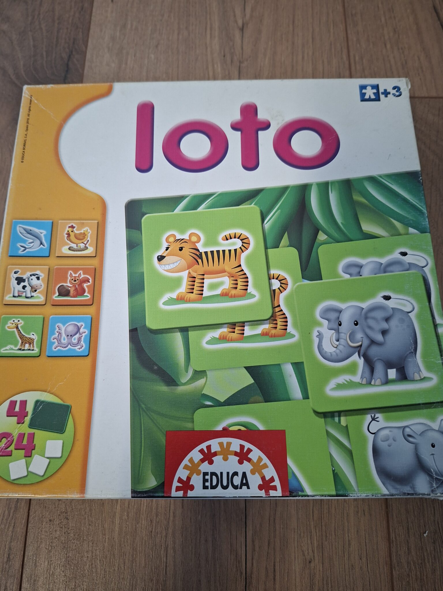 Játék Lottó Educa 24 db állatkával